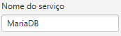 Campo Nome do serviço com valor MariaDB