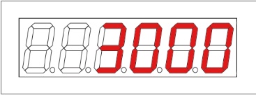 Display de 7 segmentos de balança exibindo o valor 30,00 (dígitos "30.00" acesos em vermelho)