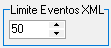 Campo "Limite Eventos XML" com valor 50
