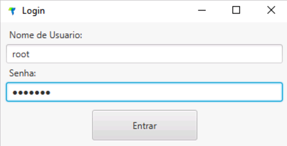 Tela de login do atualizador com os campos Nome de Usuário e Senha