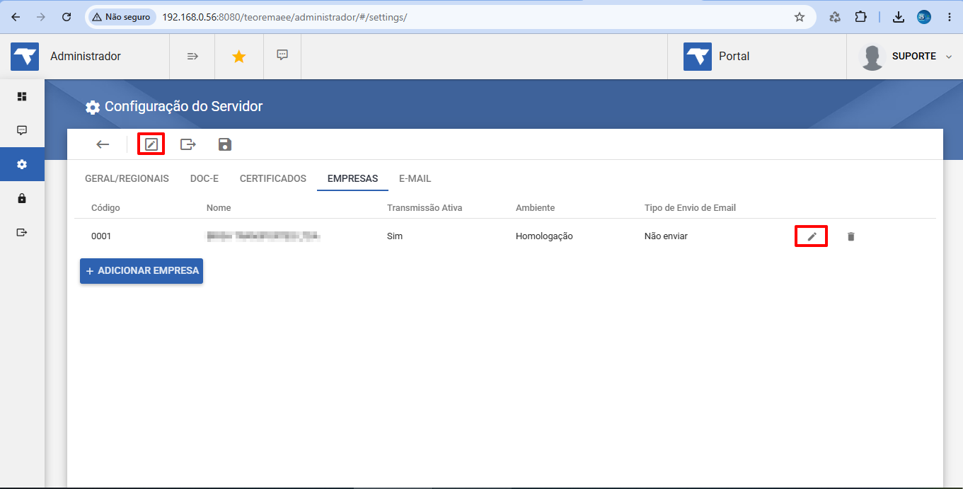 Portal administrativo do Teorema Sistemas