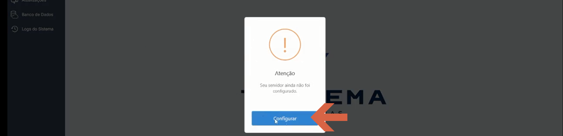 Tela do Orion Horse com opção de configuração após executar o arquivo