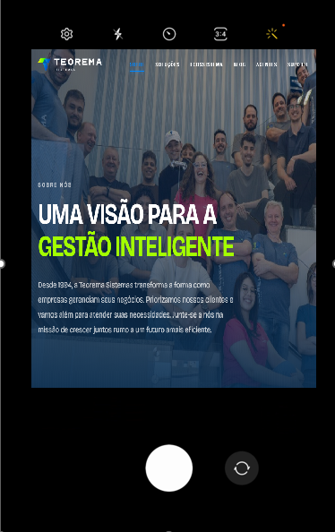 Tela de câmera ativa pronta para capturar foto