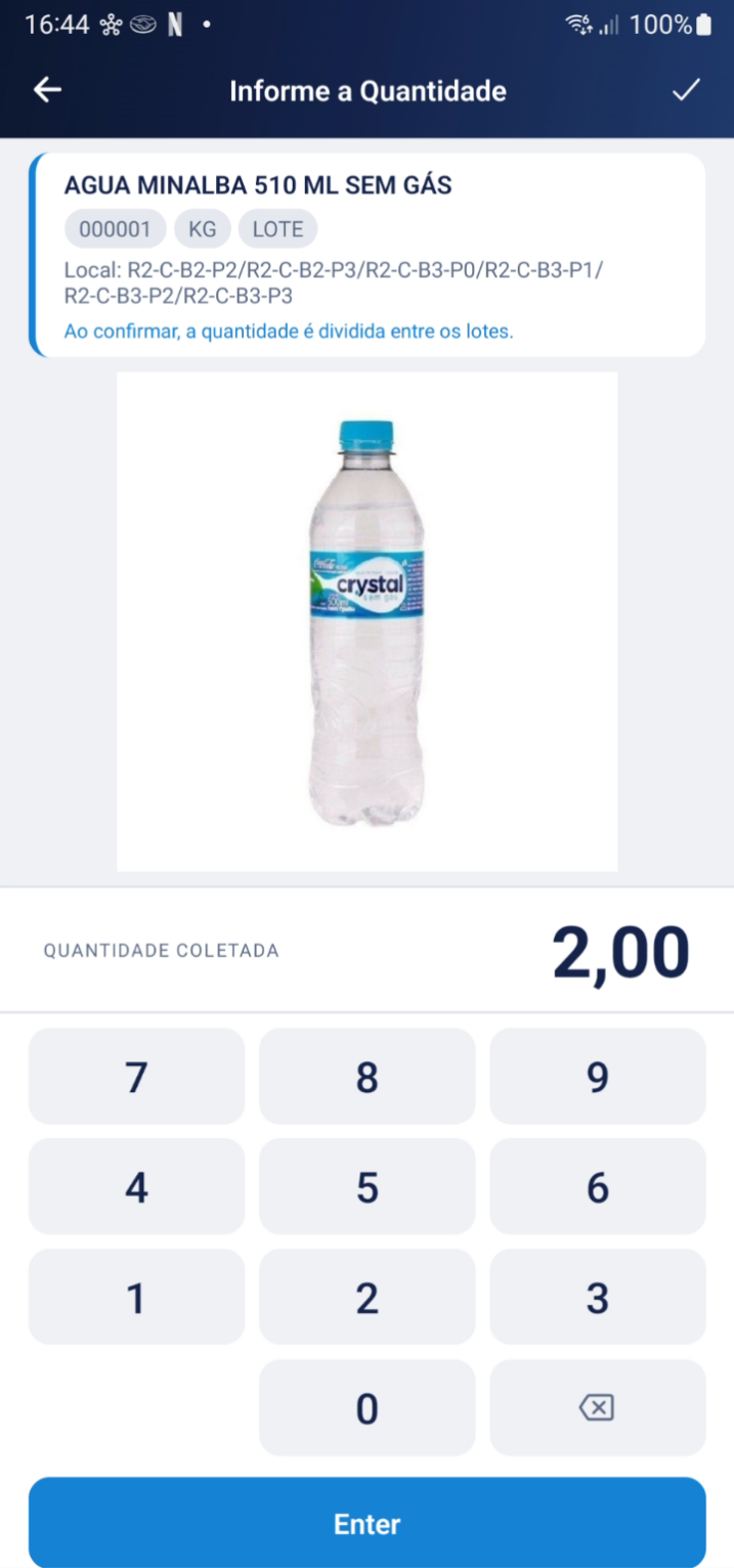 Tela de inventário com opção de exibição de imagem ativa