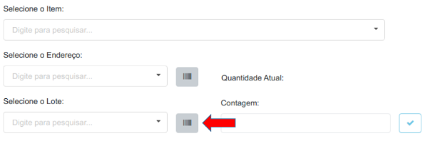 Formulário mostrando mensagem de item com lote automático