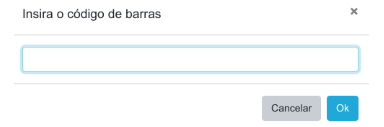 Modal para inserção de código de barras