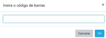Modal para inserção de código de barras do lote