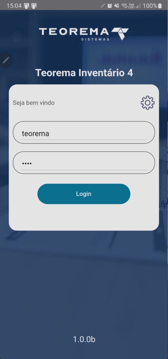 Tela de login com campos de nome de usuário e senha e botão "Login"